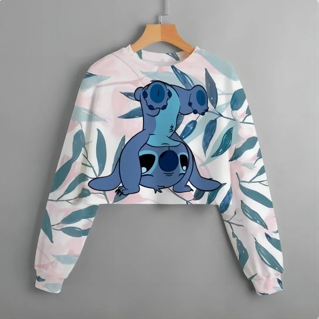 Pull Croc top Stitch motif feuilles-Vetement Stitch