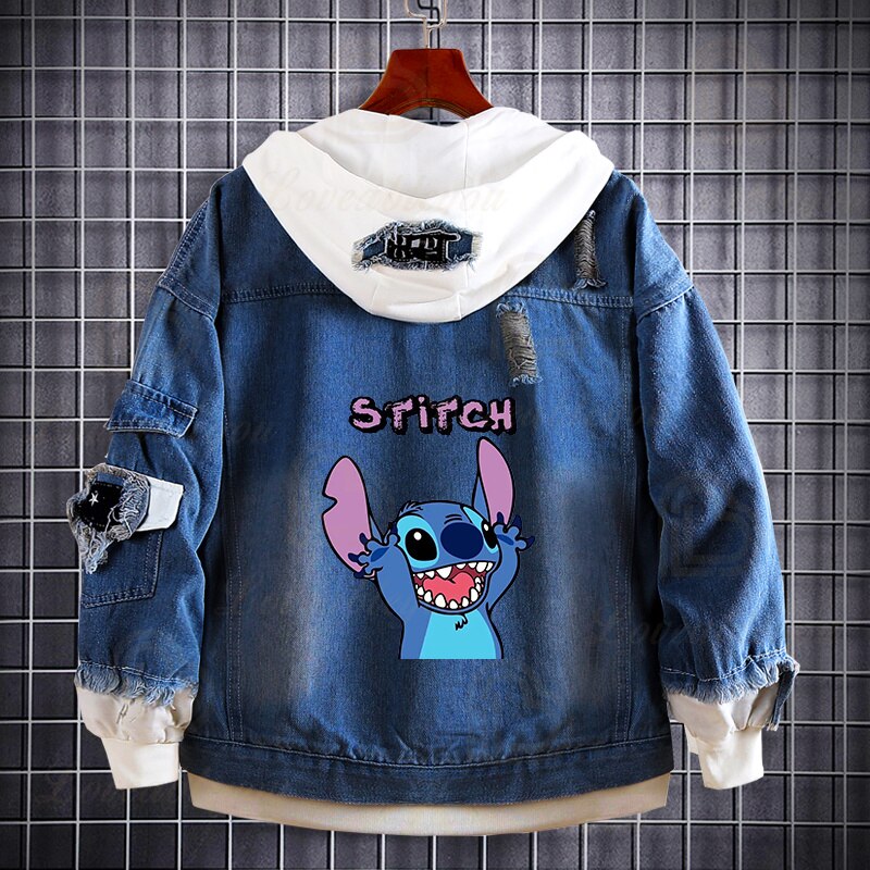 Veste jeans Stitch bras levés-Vetement Stitch