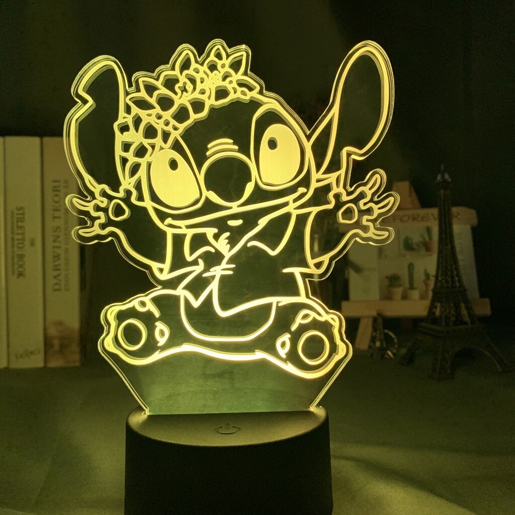 Lampe Stitch couronne de fleurs-Vetement Stitch