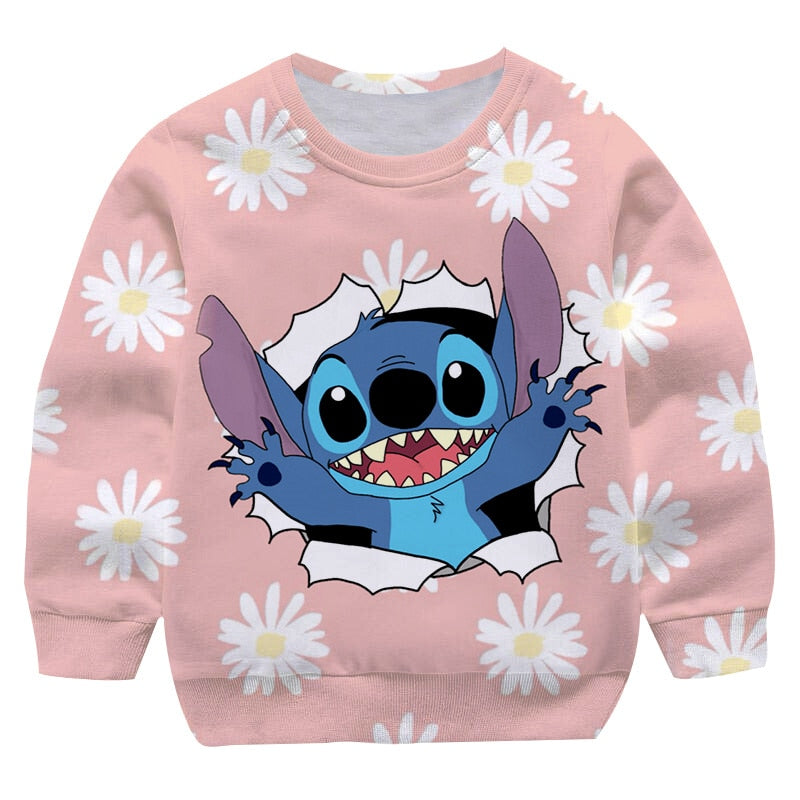 Pull Enfant Stitch fleuris-Vetement Stitch