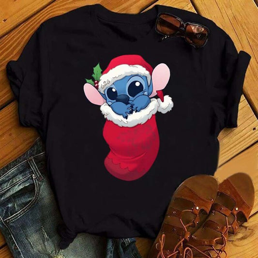 T-shirt Stitch chausette de noel