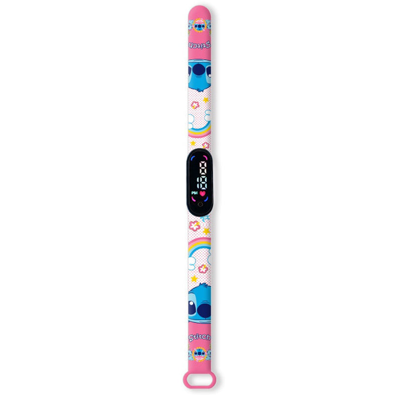 Montre rose Stitch Arc en ciel