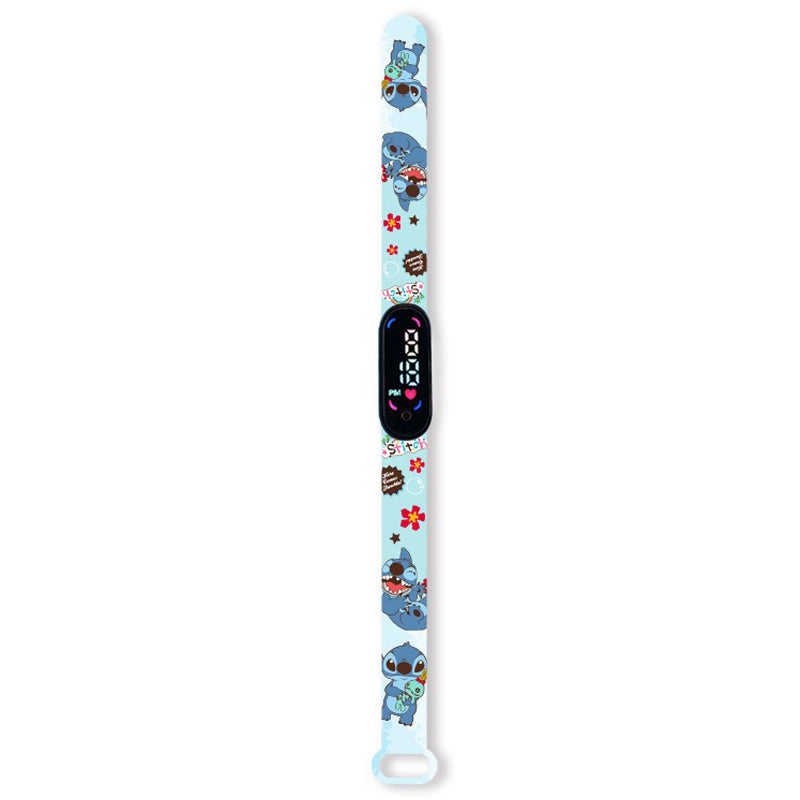 Montre digitale Stitch fleurs rouges